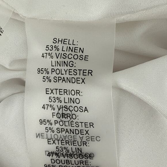 Karl Lagerfeld Paris Sailor Button Linen Wide Leg Pants Womens Size 14 White - Picture 8 of 8